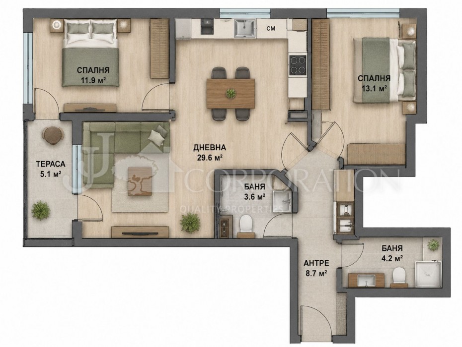 Two bedroom For sale, Овча купел, 109 sq.m.